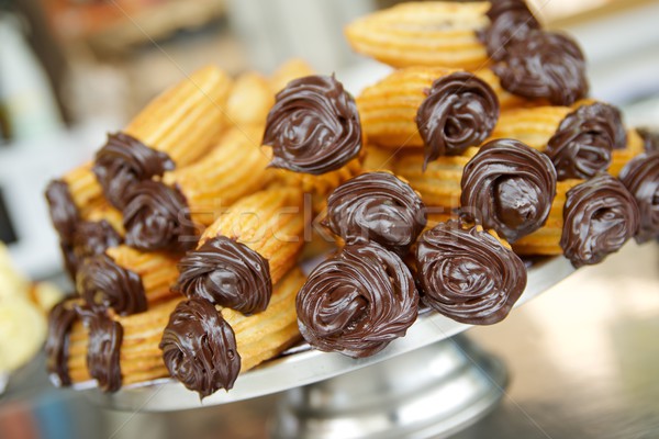 Gruppo tipico cioccolato piatto colazione grasso Foto d'archivio © pedrosala