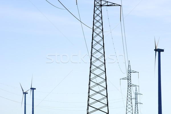 ветер энергии Windmill власти линия синий Сток-фото © pedrosala