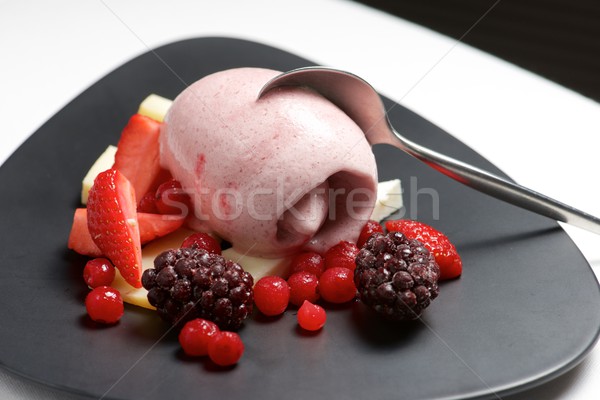 Strawberry and blueberry ice cream Stock photo © pedrosala