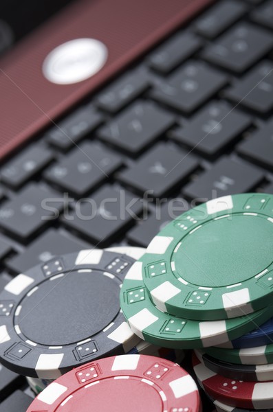 Línea vista fichas de casino apuesta jugar dinero Foto stock © pedrosala