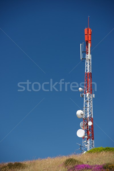 Foto stock: Telecomunicações · torre · blue · sky · negócio · céu · televisão