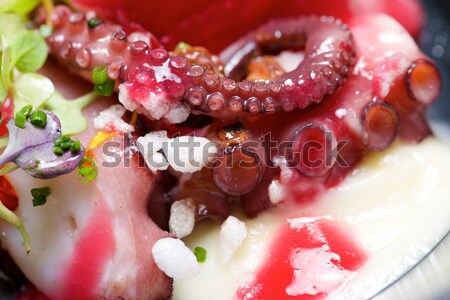 Pulpo risotto remolacha cerveza peces salud Foto stock © pedrosala