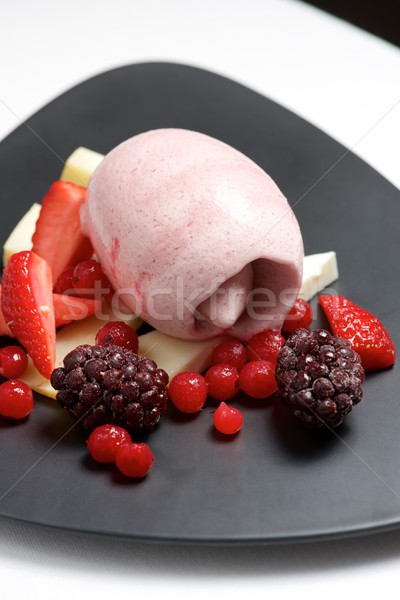 Strawberry and blueberry ice cream Stock photo © pedrosala