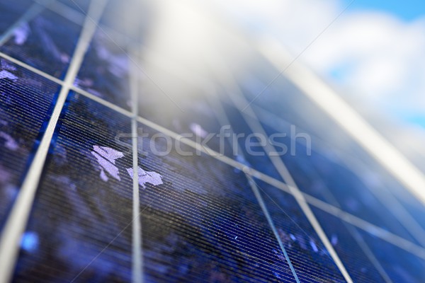 Güneş enerjisi detay fotovoltaik panel yenilenebilir elektrik Stok fotoğraf © pedrosala