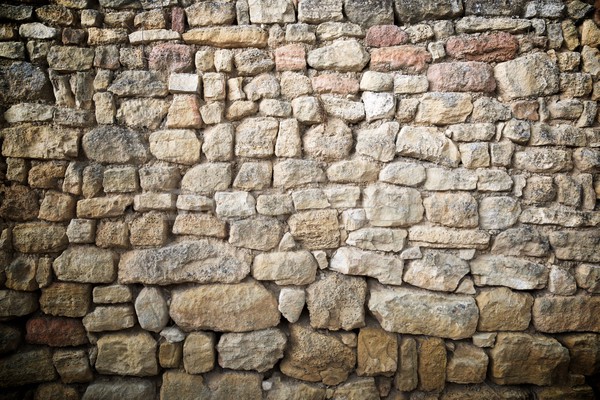 ストックフォト: 壁 · 石の壁 · 高い · テクスチャ · 芸術