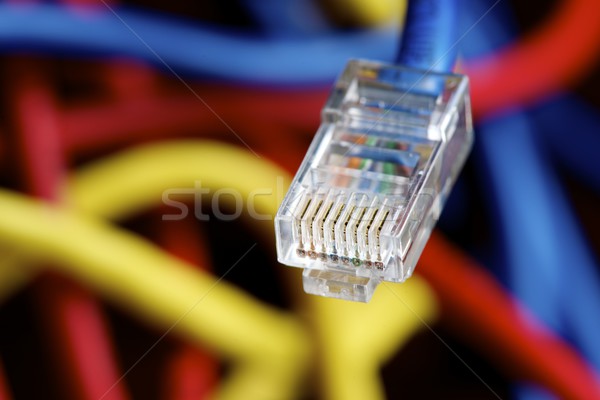 Ethernet kabel komputera kolorowy komunikacji czarny Zdjęcia stock © pedrosala