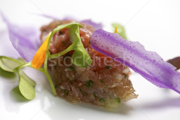 Wieprzowina stek tablicy restauracji zielone Zdjęcia stock © pedrosala