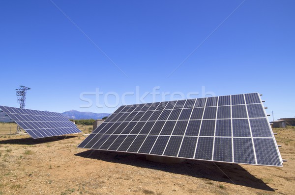 Energia słoneczna Błękitne niebo charakter technologii przemysłu Zdjęcia stock © pedrosala