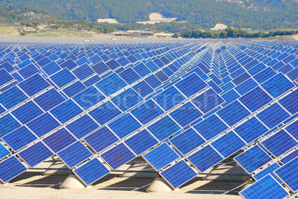 Stockfoto: Zonne-energie · fotovoltaïsche · hernieuwbare · elektrische · productie · technologie