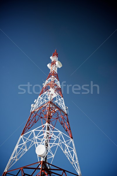 Telekomünikasyon kule mavi gökyüzü iş gökyüzü televizyon Stok fotoğraf © pedrosala