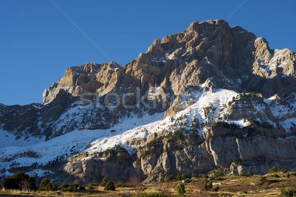 Spitze Berge Tal Berg Winter blau Stock foto © pedrosala