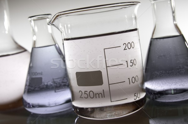 Zdjęcia stock: Szkła · tle · grupy · nauki · butelki · chemia