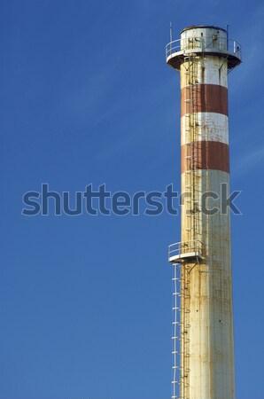 Fabrik Himmel blau Industrie Wolke Verschmutzung Stock foto © pedrosala
