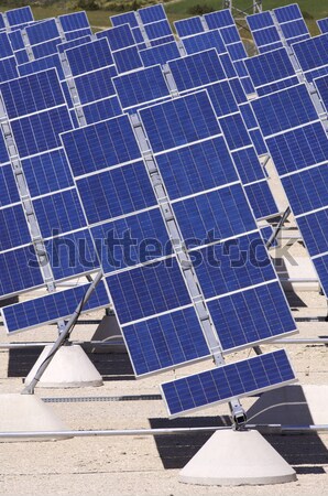 Fotovoltaice detaliu albastru culoare natură tehnologie Imagine de stoc © pedrosala