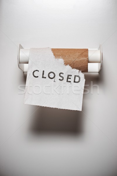 Zárva üzenet wc papír fürdőszoba jegyzet Stock fotó © pedrosala
