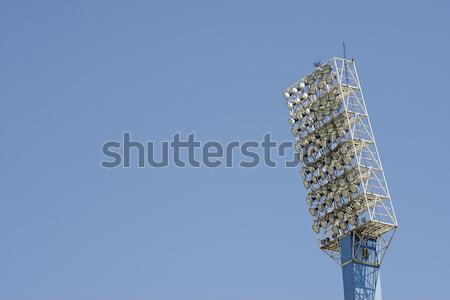 Stadion światła Błękitne niebo szkoły piłka nożna Zdjęcia stock © pedrosala