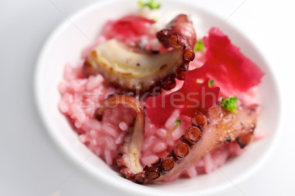 Caracatiţă risotto sfecla bere alimente peşte Imagine de stoc © pedrosala