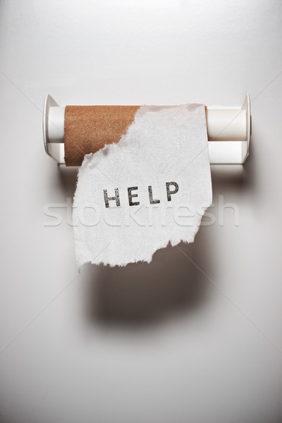 Segítség üzenet wc vicces tiszta jegyzet Stock fotó © pedrosala