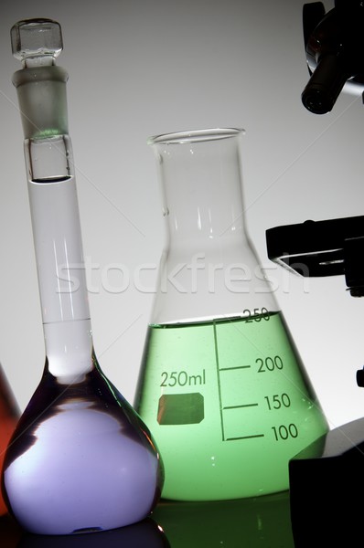 Biotechnologie lab voorgrond witte glas achtergrond Stockfoto © pedrosala