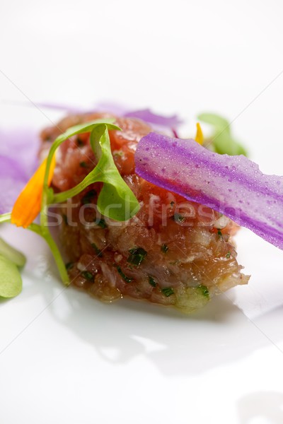 Pork steak tartar Stock photo © pedrosala