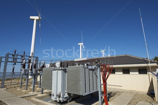 Vento energia produção elétrico fazenda cabo Foto stock © pedrosala