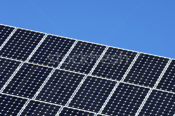 Fotovoltaice panou detaliu electricitate producere tehnologie Imagine de stoc © pedrosala