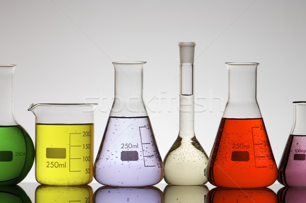 Grupy laboratorium kolorowy płynnych szkła zdrowia Zdjęcia stock © pedrosala