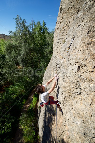 Klettern Wand Sport Berg rock Ausübung Stock foto © pedrosala