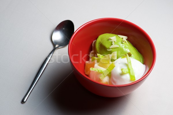 Szilva fagylalt fehér csokoládé citrus étel Stock fotó © pedrosala