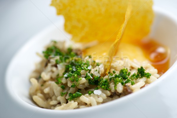 Stok fotoğraf: Risotto · plaka · sebze · turuncu · yeşil