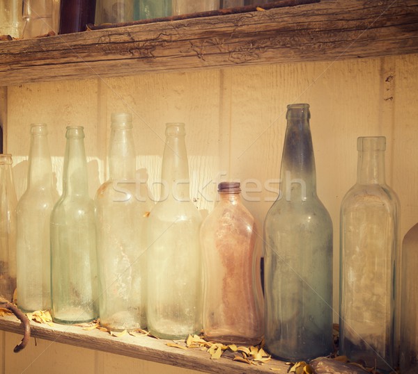 Bottiglie primo piano vecchio vetro bere Foto d'archivio © pedrosala