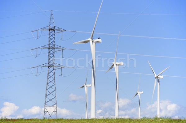 Stockfoto: Wind · energie · groep · hernieuwbare · elektrische · productie