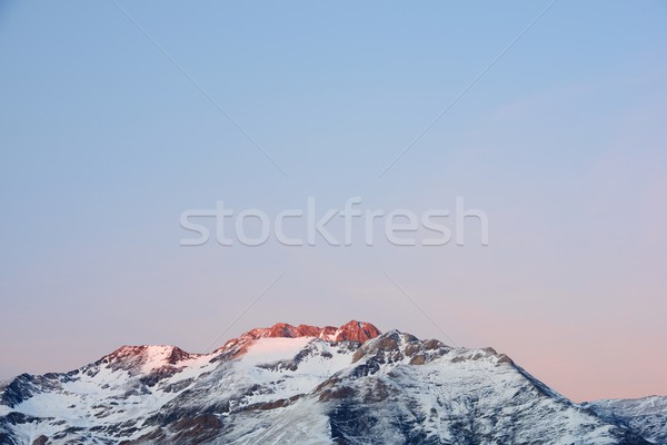 Pic vallée mur coucher du soleil montagne hiver [[stock_photo]] © pedrosala