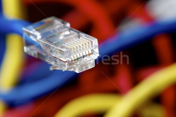 Ethernet cablu calculator colorat comunicare negru Imagine de stoc © pedrosala