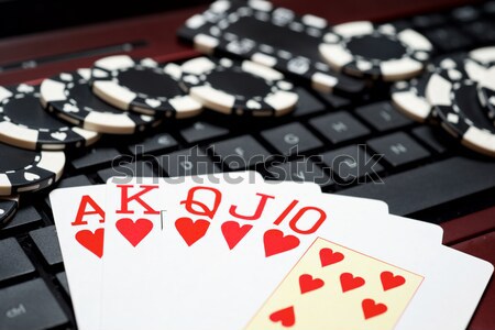 Online widoku żetony karty Gamble grać Zdjęcia stock © pedrosala