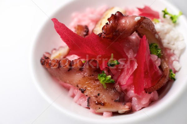 Ośmiornicy risotto burak piwa żywności ryb Zdjęcia stock © pedrosala
