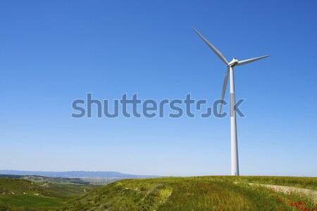 ストックフォト: 風 · エネルギー · 電気 · 生産 · 青空 · 空