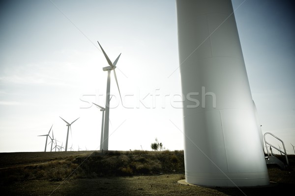 Vento energia elettrici potere produzione tramonto Foto d'archivio © pedrosala