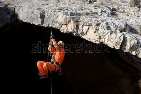 Spanyolország felemelkedik kötél férfi természet kő Stock fotó © pedrosala