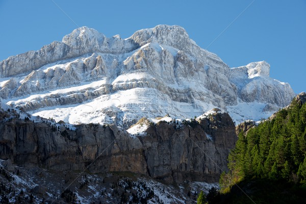 Foto stock: Vale · montanha · inverno · azul · europa · caminhadas
