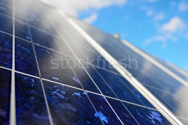 Solarenergie Detail Photovoltaik Panel erneuerbar elektrische Stock foto © pedrosala
