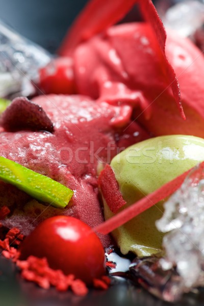 Strawberry and pistachio ice cream Stock photo © pedrosala