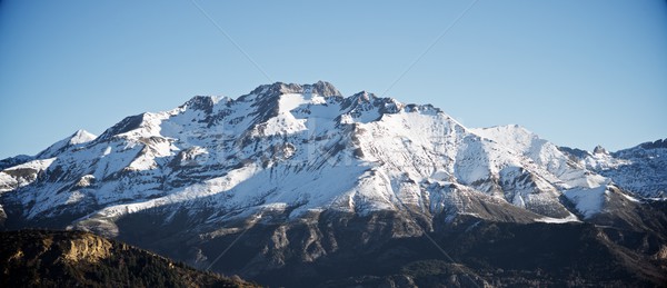 Stock fotó: Csúcs · völgy · hegy · tél · kék · Európa