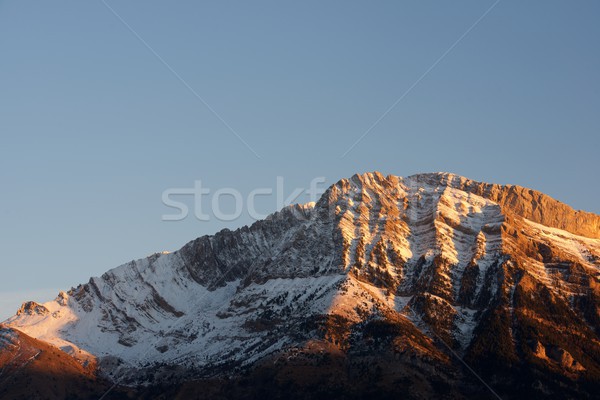 Spitze Berge Tal Wand Sonnenuntergang Berg Stock foto © pedrosala