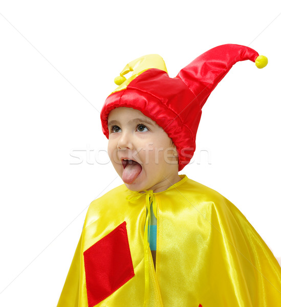 Little boy in harlequin costume teasing tongue Stock photo © pekour