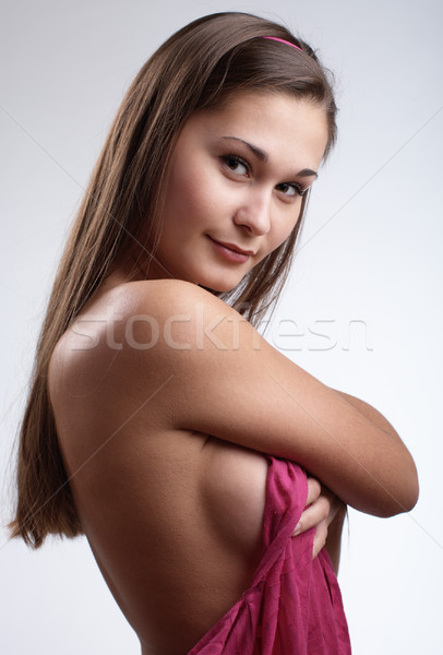 Portrait of woman in pink towel Stock photo © pekour