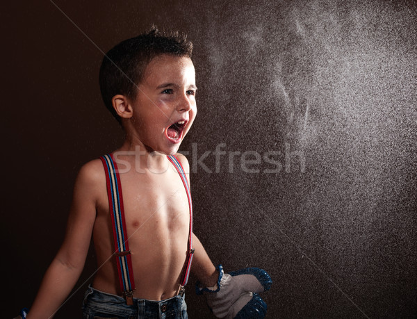 Zwycięstwo mały chłopca sukces boks wygrać Zdjęcia stock © pekour