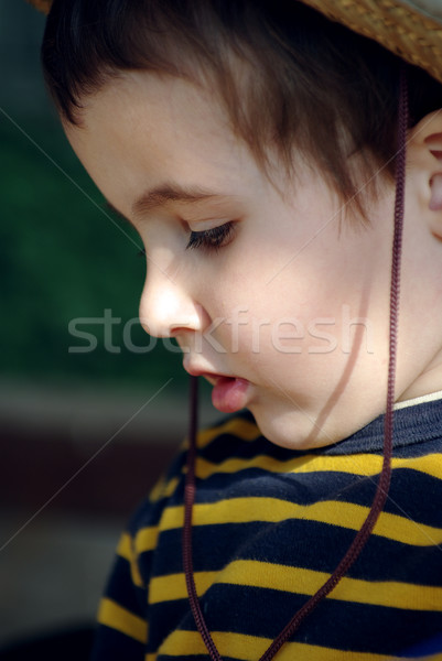 Stock photo: Little boy in straw hat