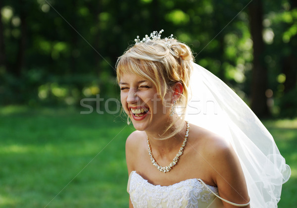 Laughing bride Stock photo © pekour