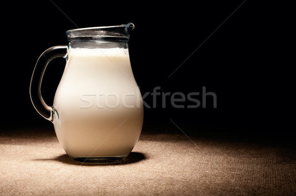 Jug of milk on jute Stock photo © pekour